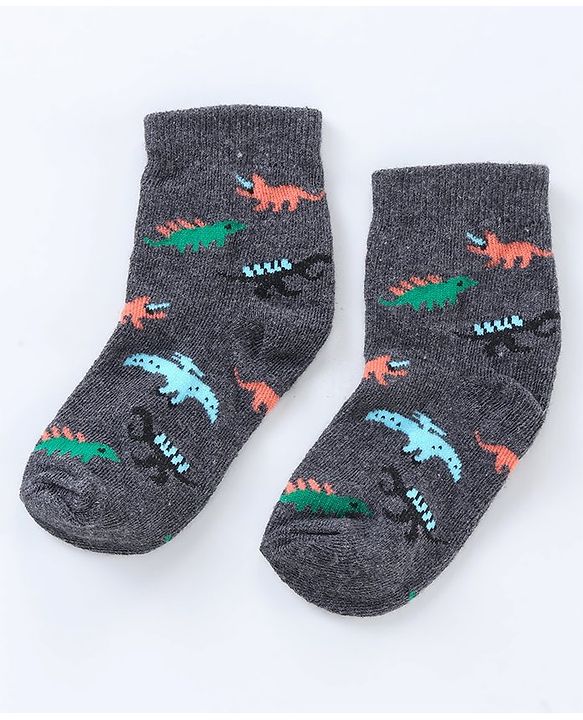 Cute Walk by Babyhug Ankle Length Antibacterial Socks Dino Design Pack of 5 - Multicolor