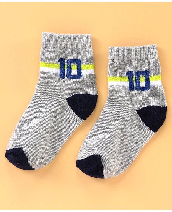 Cute Walk by Babyhug Ankle Length Antibacterial Socks Football Design Pack of 5 - Multicolor