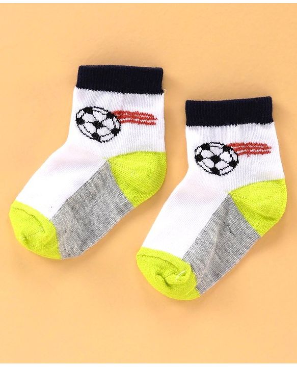 Cute Walk by Babyhug Ankle Length Antibacterial Socks Football Design Pack of 5 - Multicolor