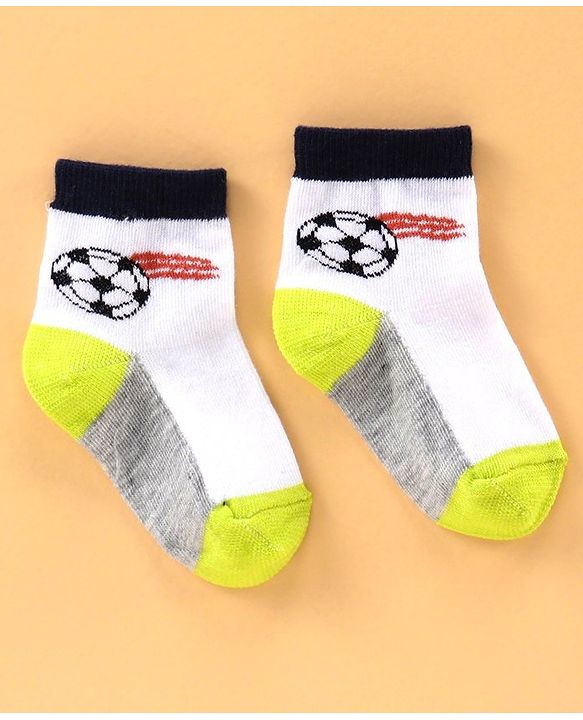 Cute Walk by Babyhug Ankle Length Antibacterial Socks Football Design Pack of 5 - Multicolor