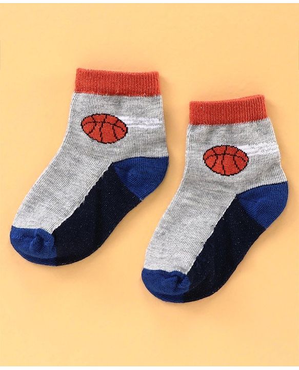 Cute Walk by Babyhug Ankle Length Antibacterial Socks Football Design Pack of 5 - Multicolor