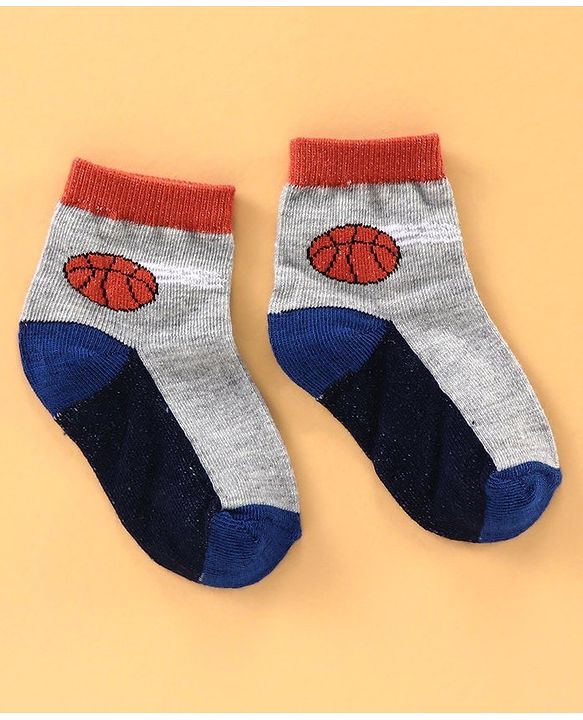 Cute Walk by Babyhug Ankle Length Antibacterial Socks Football Design Pack of 5 - Multicolor