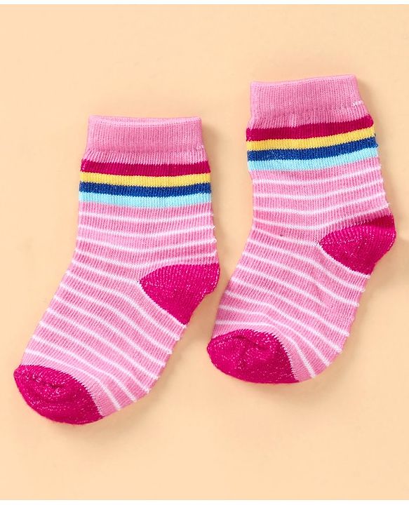 Cute Walk By Babyhug Antibacterial Ankle Length Socks Set of 5 - Multicolor