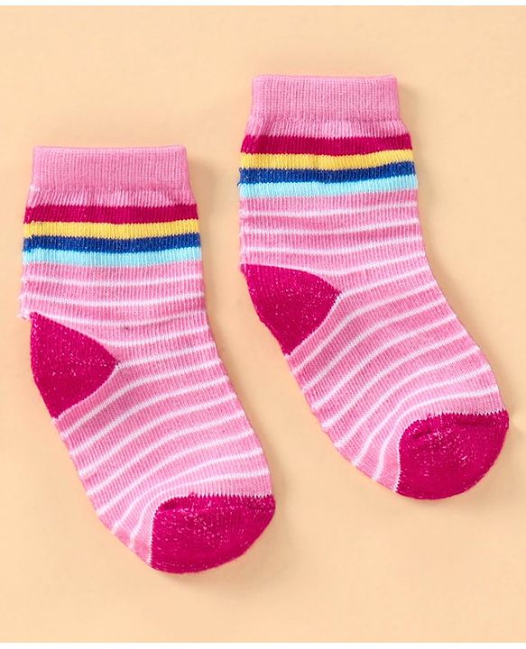 Cute Walk By Babyhug Antibacterial Ankle Length Socks Set of 5 - Multicolor