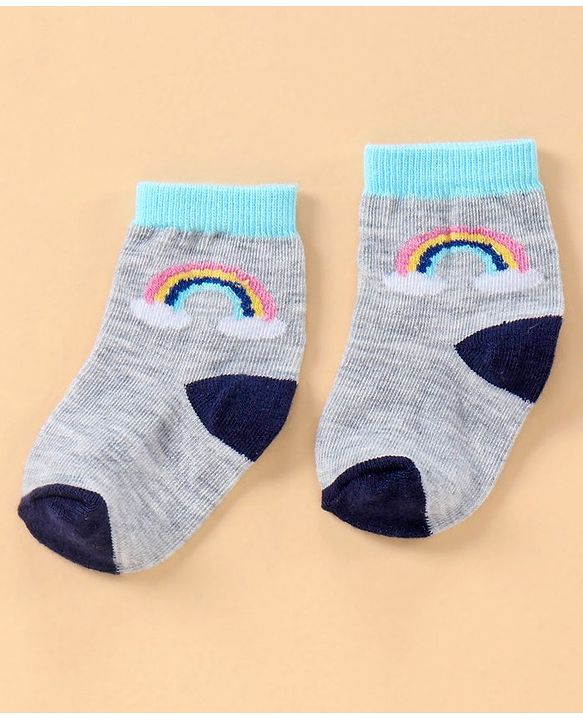 Cute Walk By Babyhug Antibacterial Ankle Length Socks Set of 5 - Multicolor