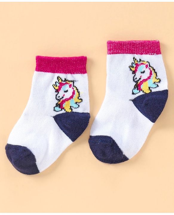 Cute Walk By Babyhug Antibacterial Ankle Length Socks Set of 5 - Multicolor