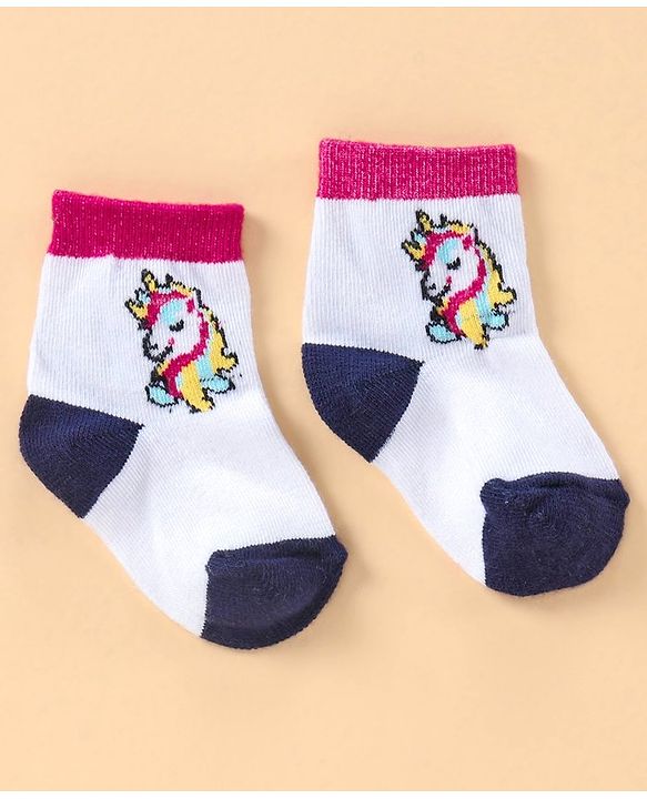 Cute Walk By Babyhug Antibacterial Ankle Length Socks Set of 5 - Multicolor