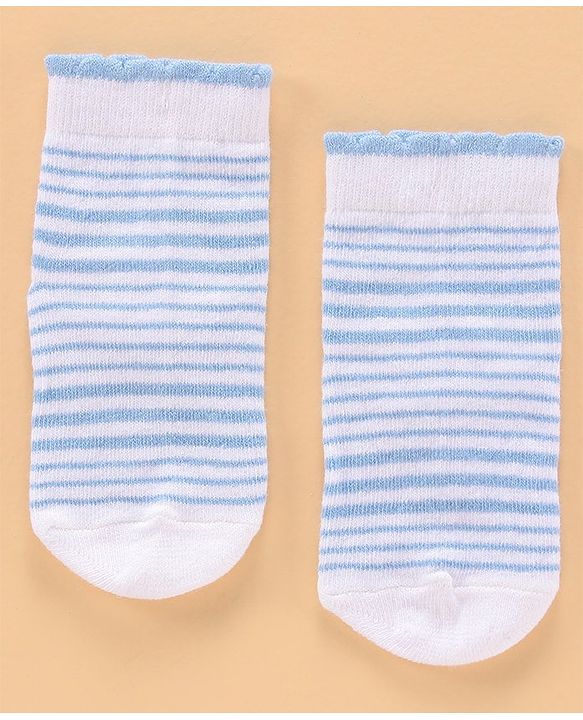 Cute Walk by Babyhug Ankle Length Antibacterial Socks Floral Design Pack of 5 - Blue