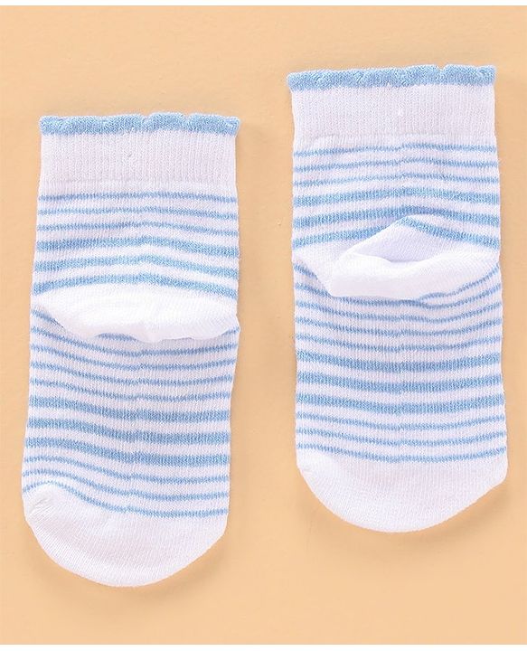 Cute Walk by Babyhug Ankle Length Antibacterial Socks Floral Design Pack of 5 - Blue