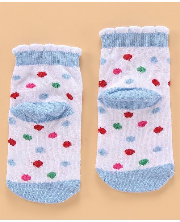Cute Walk by Babyhug Ankle Length Antibacterial Socks Floral Design Pack of 5 - Blue
