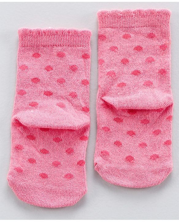 Cute Walk by Babyhug Anti Bacterial Ankle Length Stripe Socks Pack of 5 - Pink White