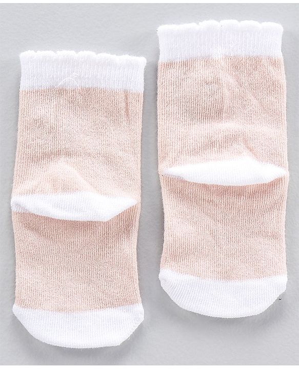 Cute Walk by Babyhug Anti Bacterial Ankle Length Stripe Socks Pack of 5 - Pink White