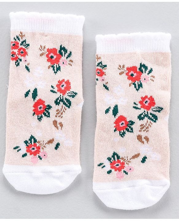 Cute Walk by Babyhug Anti Bacterial Ankle Length Stripe Socks Pack of 5 - Pink White