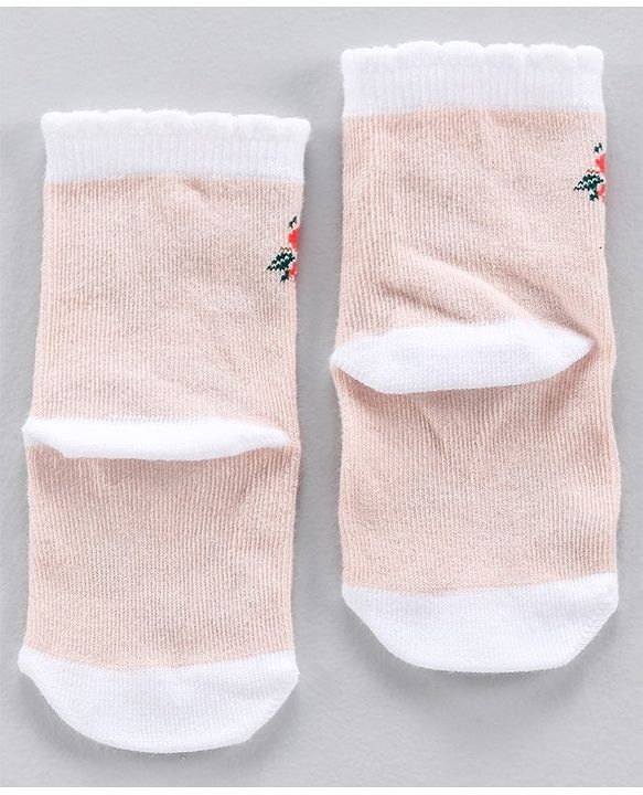 Cute Walk by Babyhug Anti Bacterial Ankle Length Stripe Socks Pack of 5 - Pink White