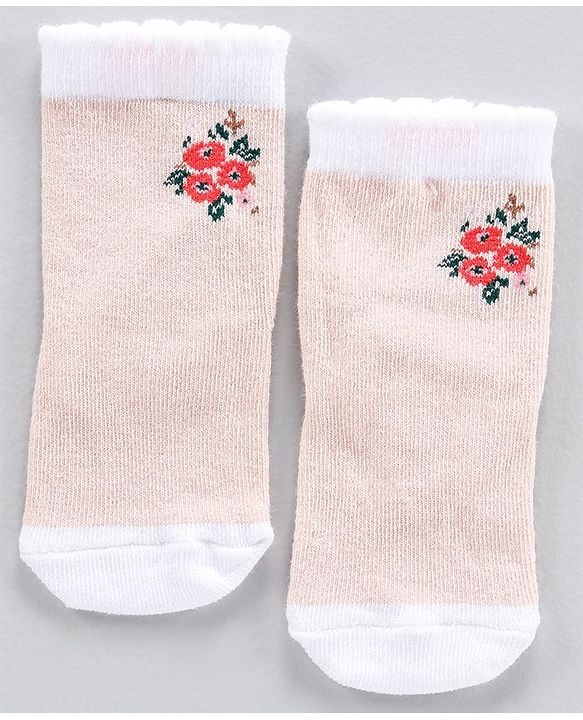 Cute Walk by Babyhug Anti Bacterial Ankle Length Stripe Socks Pack of 5 - Pink White