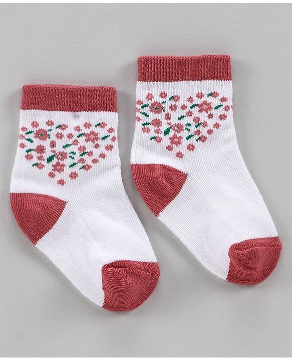 Cute Walk by Babyhug Anti Bacterial Ankle Length Socks Pack of 5 - Pink White