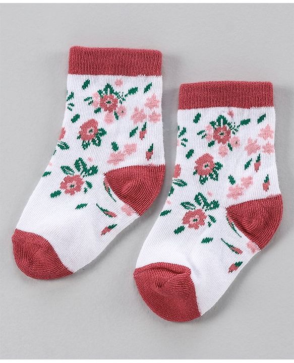 Cute Walk by Babyhug Anti Bacterial Ankle Length Socks Pack of 5 - Pink White
