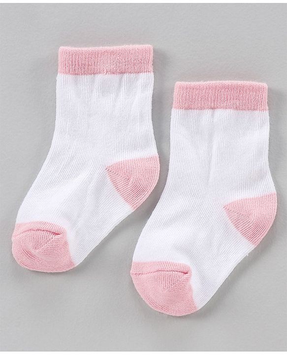 Cute Walk by Babyhug Anti Bacterial Ankle Length Socks Pack of 5 - Pink White