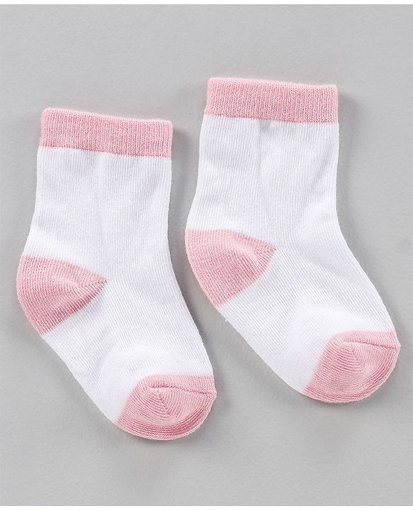 Cute Walk by Babyhug Anti Bacterial Ankle Length Socks Pack of 5 - Pink White