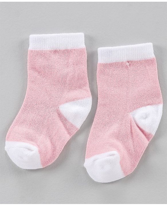 Cute Walk by Babyhug Anti Bacterial Ankle Length Socks Pack of 5 - Pink White