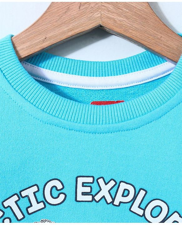 Babyhug Full Sleeves Sweatshirt Penguin Print - Blue