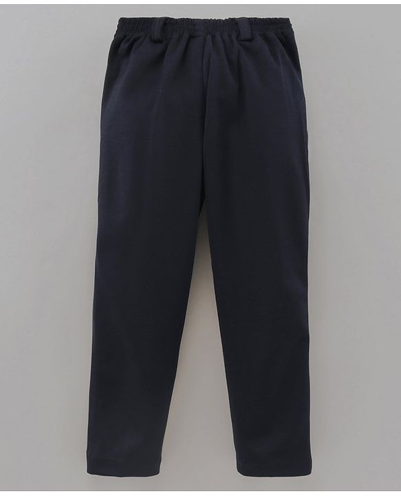 Babyhug Full Sleeves 3 Piece Party Suit with Bow - Navy
