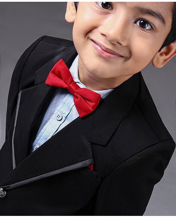 Babyhug 3 Piece Full Sleeves Party Suit - Black