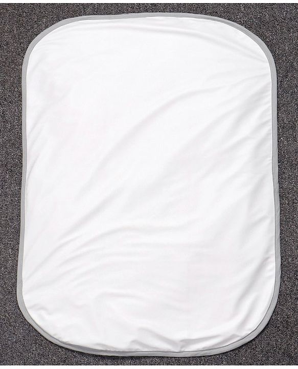 Babyhug 100% Premium Cotton Pillow Bolster & Diaper Changing Mat Set of 4 - Asterisk Grey