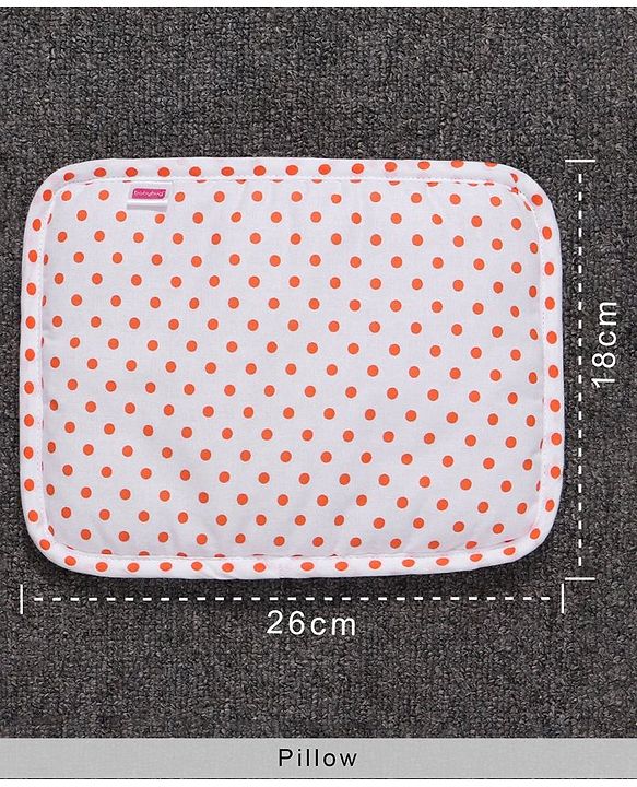 Babyhug 100% Premium Cotton Pillow Bolster & Diaper Changing Mat Set of 4 - Asterisk Grey