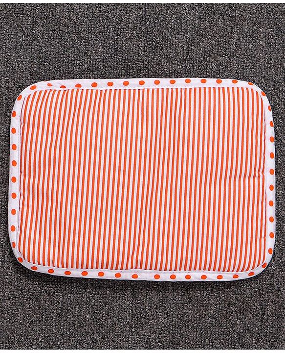 Babyhug 100% Premium Cotton Pillow Bolster & Diaper Changing Mat Set of 4 - Asterisk Grey