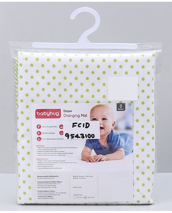 Babyhug Cotton Diaper Changing Mat Small - Grey
