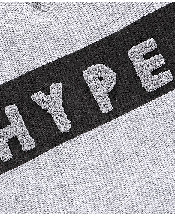 Pine Kids Full Sleeves Bio Wash Sweatshirt Hype Print - Grey