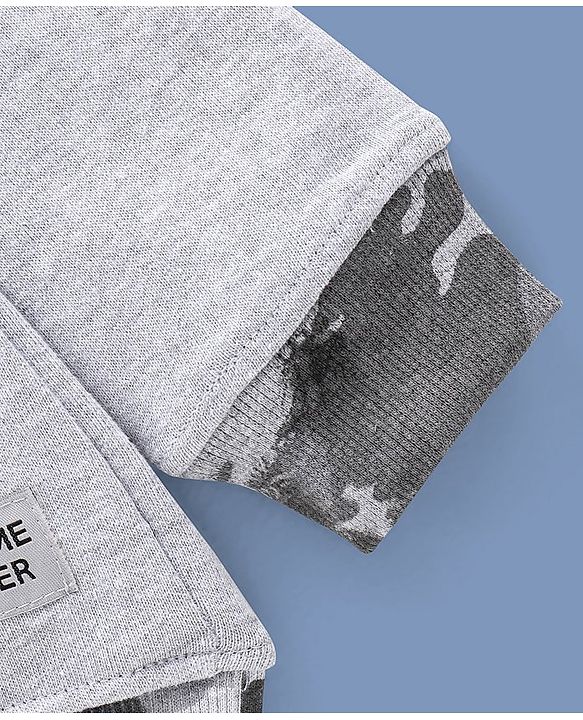 Pine Kids Full Sleeves Bio Wash Sweatshirt Hype Print - Grey