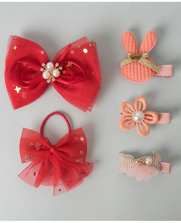Babyhug Hair Accessories Combo Set - Red