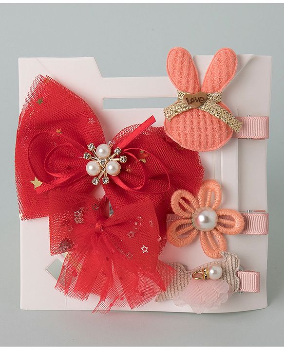 Babyhug Hair Accessories Combo Set - Red