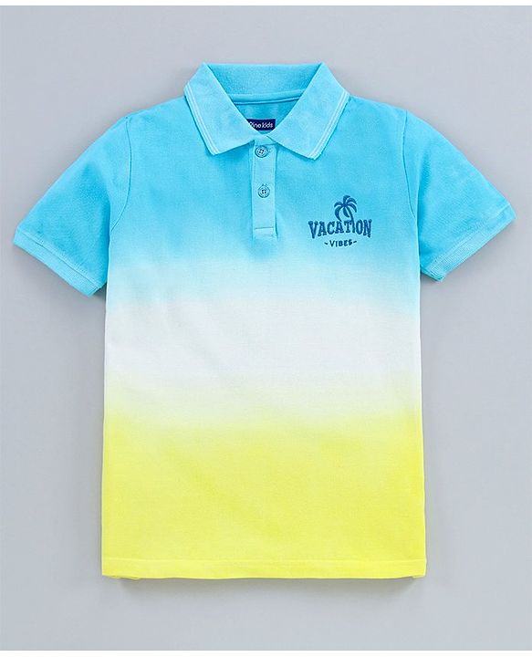 Pine Kids Half Sleeves Biowashed Tee - Blue