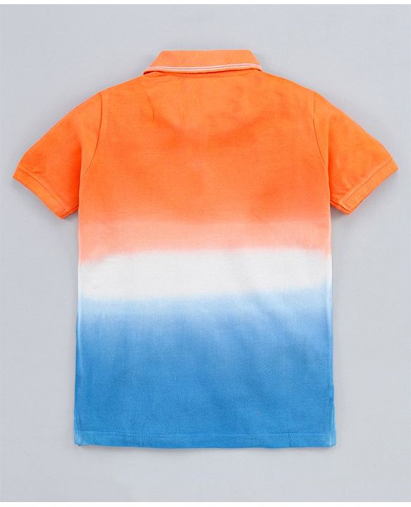 Pine Kids Half Sleeves Biowashed Tee - Orange