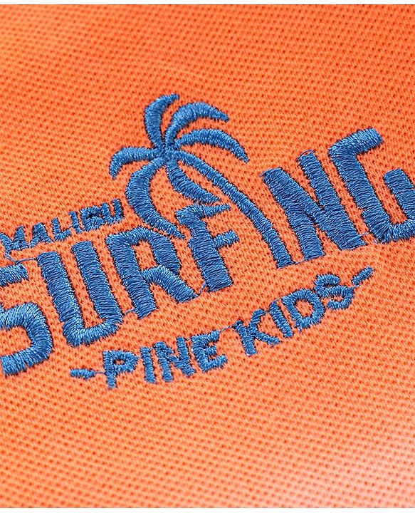 Pine Kids Half Sleeves Biowashed Tee - Orange