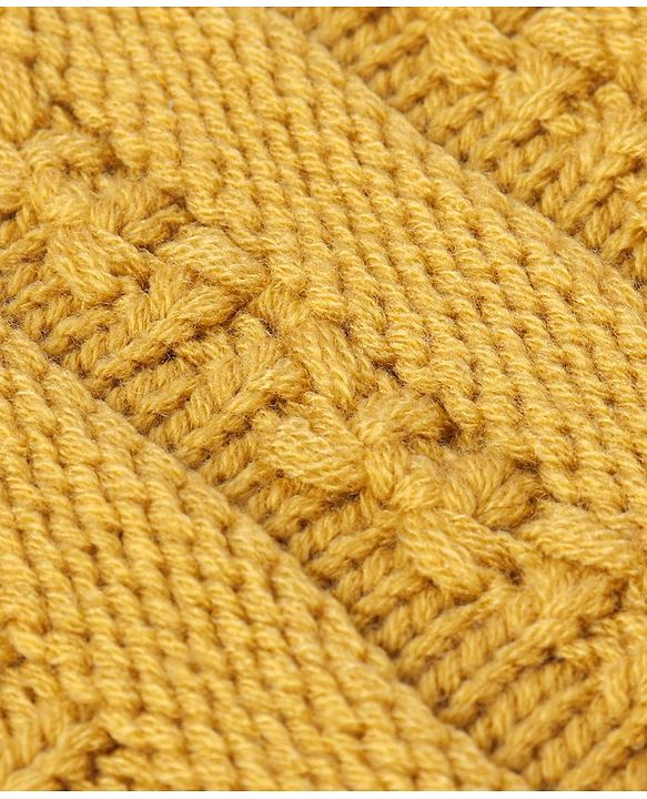 Pine Kids Woollen Cap & Set With Muffler Yellow - 14.5 cm