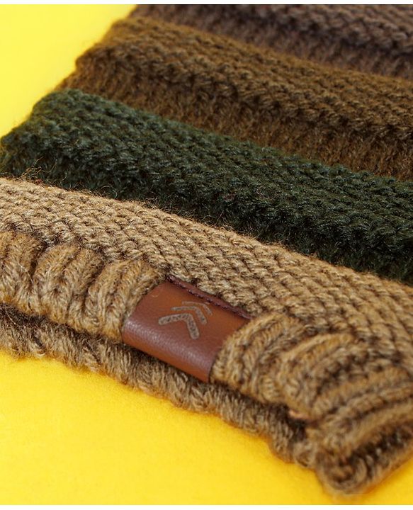 Pine Kids Half Length Woollen Glove - Green