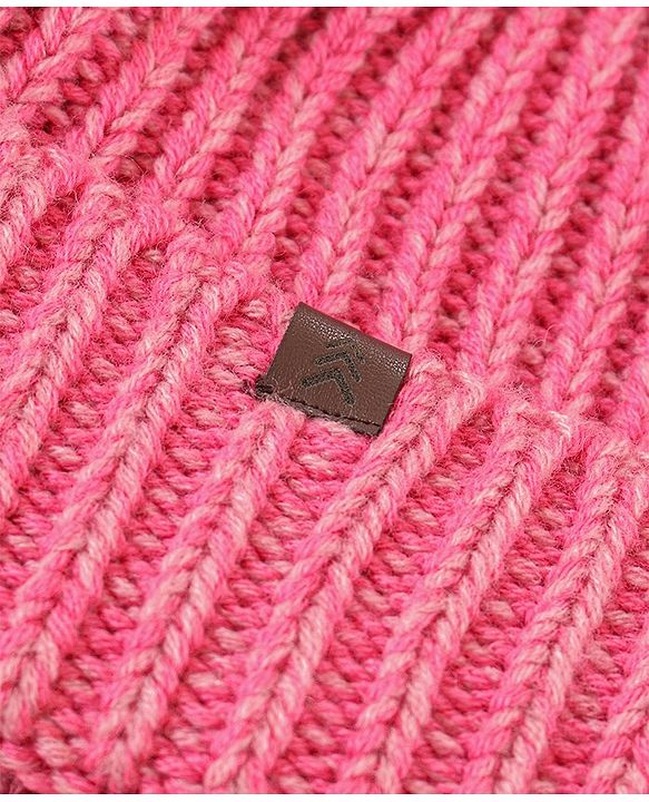 Pine Kids Cap Gloves & Muffler with Pom Pom Solid Color Pink - Diameter 12 cm