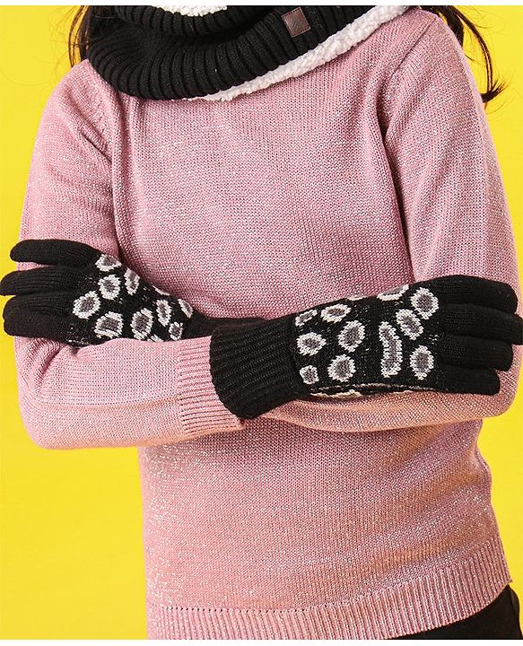 Pine Kids All Over Jacquard with Sherpa Lining Cap Gloves & Snood Pack of 3 - Black