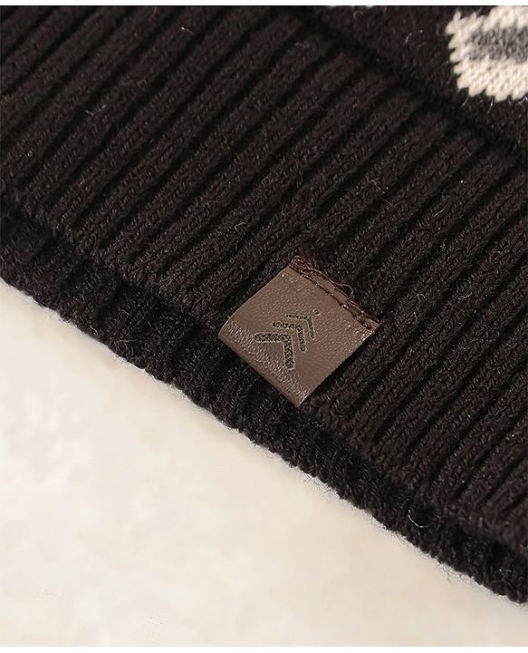 Pine Kids All Over Jacquard with Sherpa Lining Cap Gloves & Snood Pack of 3 - Black
