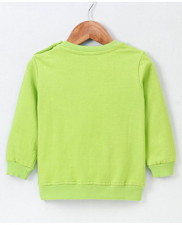 Babyhug Full Sleeves Sweatshirt Car Print - Green
