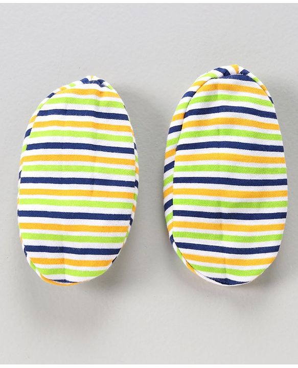 Babyhug 100% Cotton Cap Mittens And Booties Pack Of 3 - Green
