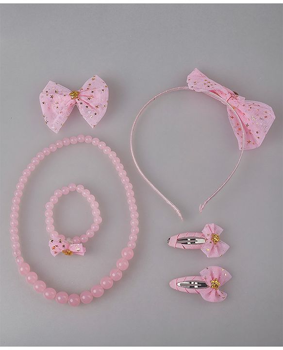 Pine Kids Jewellery Set Free Size Pack of 6 - Pink