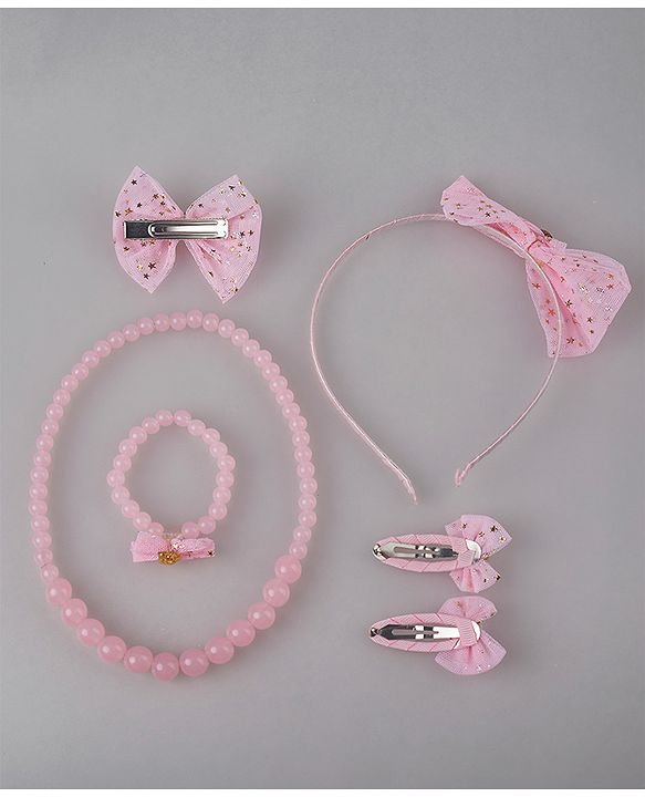 Pine Kids Jewellery Set Free Size Pack of 6 - Pink