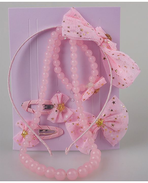 Pine Kids Jewellery Set Free Size Pack of 6 - Pink