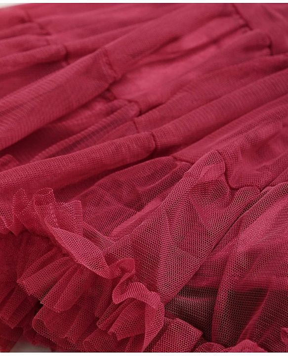 Babyhug Knee Length Party Wear Skirt Solid Color - Maroon