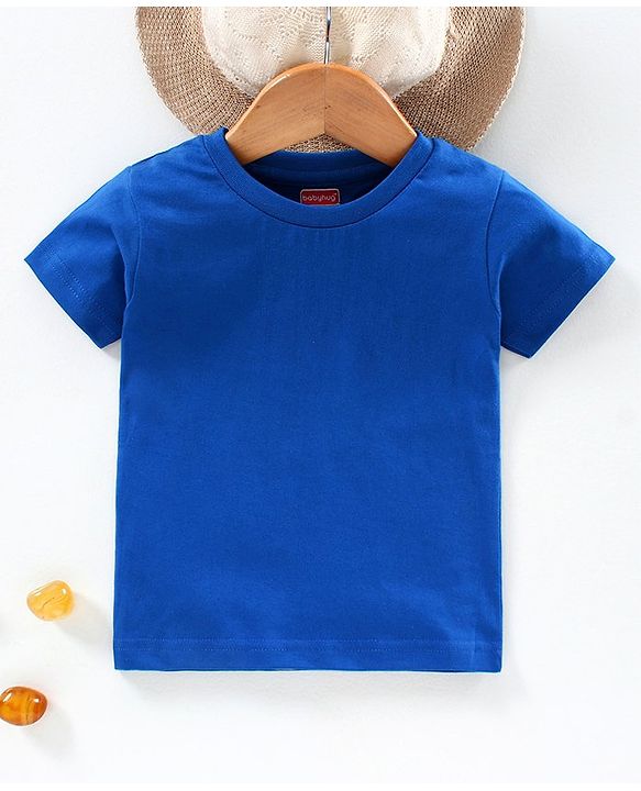 Babyhug 100% Cotton Half Sleeves Tee - Blue